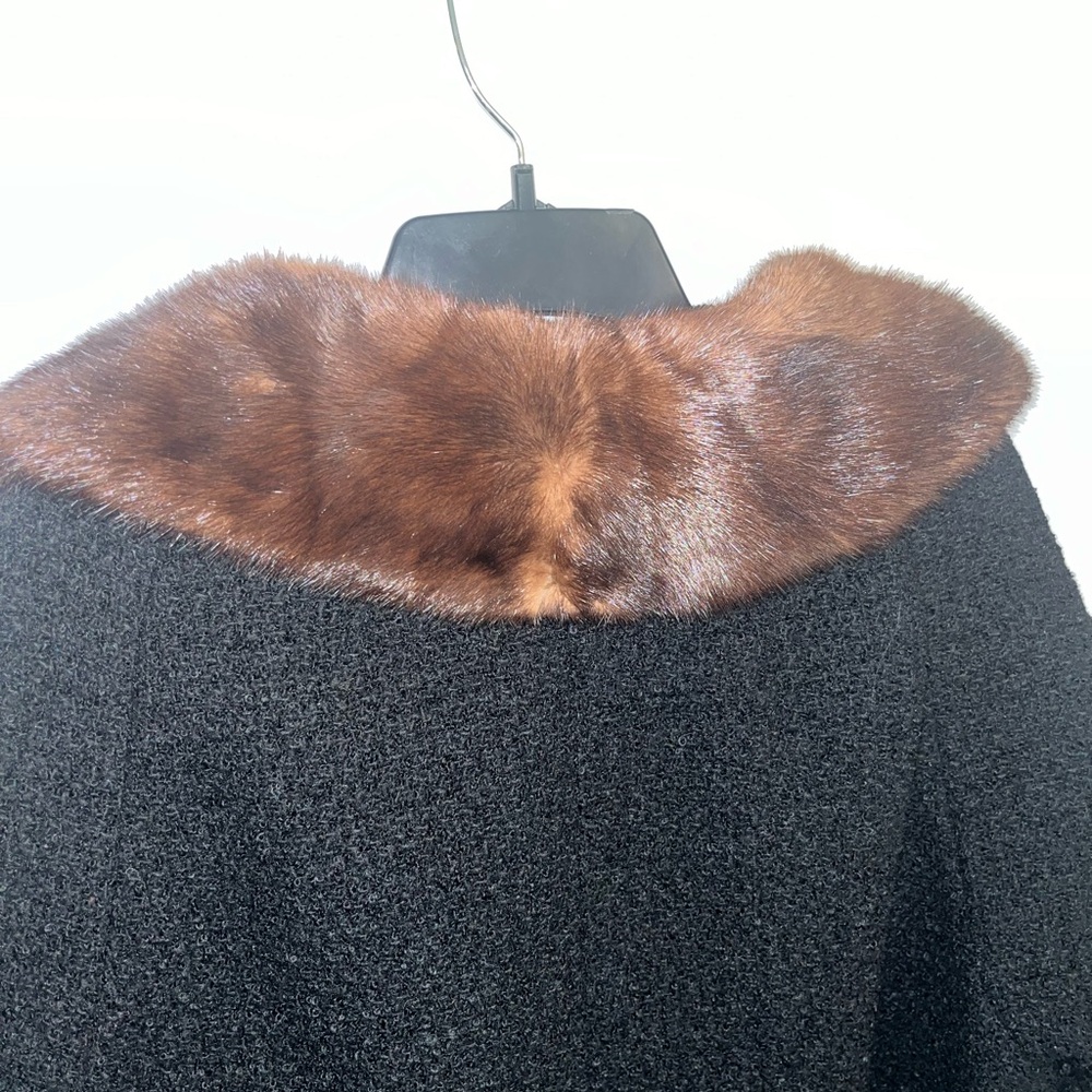 Vintage 50s/60s Possibly Mink Fur Collar Wool Bouclé Coat Union Made ILGWU - Picture 5 of 8